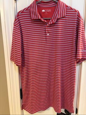 Onward Reserve Men's Red Striped Golf Polo